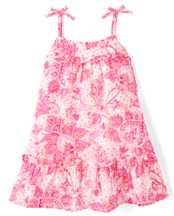 Baby And Toddler Girls Paisley Textured Shift Dress