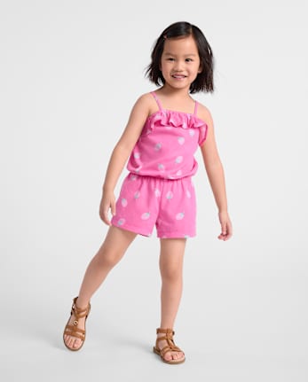 barboteuse imprimée à volants pour bébés et petites filles