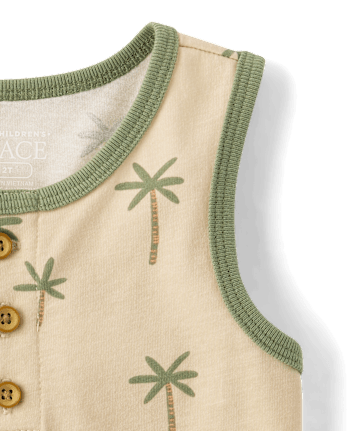 Baby And Toddler Boys Palm Tree Henley Tank Top