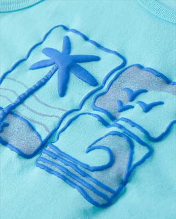 Baby And Toddler Boys Puff Print Beach 2-Piece Outfit Set