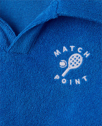 Baby And Toddler Boys Embroidered Tennis Textured Terry 2-Piece Outfit Set