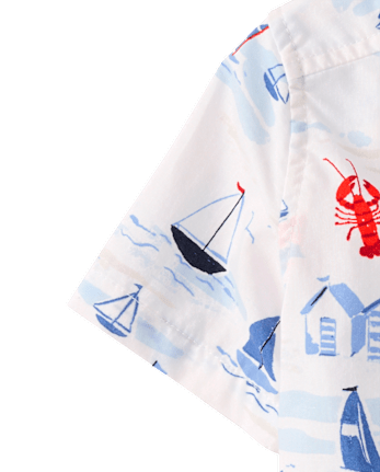 Baby And Toddler Boys Dad And Me Coastal Poplin Button Up Shirt