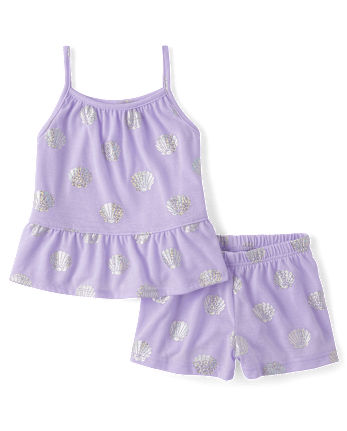 Girls Foil Seashell Pajamas
