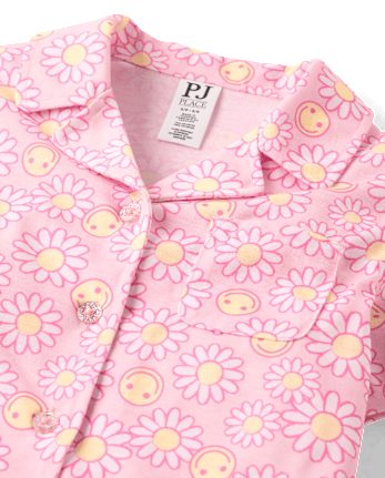 Girls Daisy Button Front Pajamas