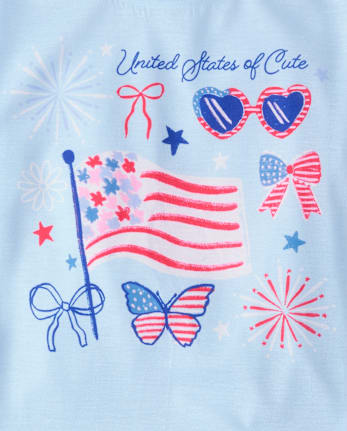 Girls Americana Ruffle Pajamas