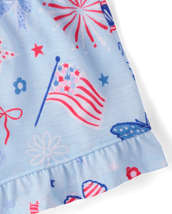 Girls Americana Ruffle Pajamas