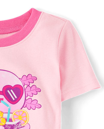 Girls Summer Axolotl Snug Fit Cotton Pajamas