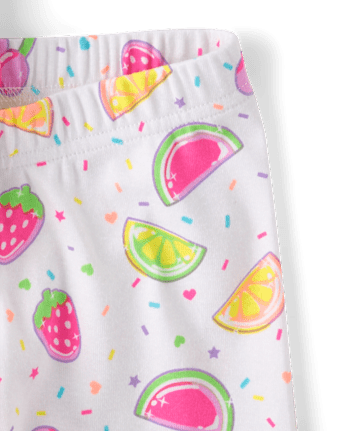 Pyjama en coton ajusté pour filles, motif bonbons aux fruits