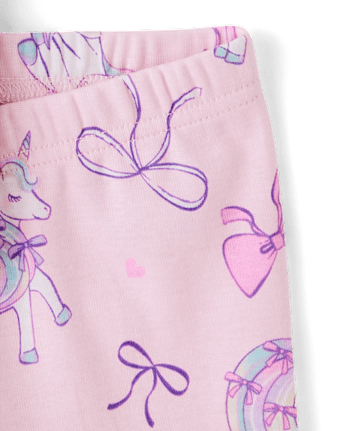 Pyjama en coton ajusté avec nœud licorne pour bébés et petites filles