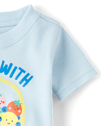 Pyjama en coton ajusté à motif de légumes pour bébés et petites filles