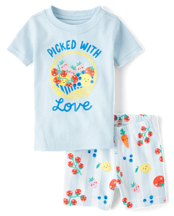 Baby And Toddler Girls Vegetable Snug Fit Cotton Pajamas