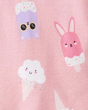 Baby And Toddler Girls Ice Cream Cone Snug Fit Cotton Pajamas
