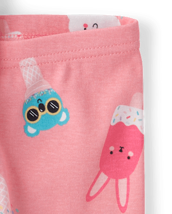 Pyjama en coton ajusté à motif cornet de glace pour bébés et petites filles