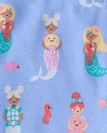 Baby And Toddler Girls Mermaid Snug Fit Cotton Pajamas