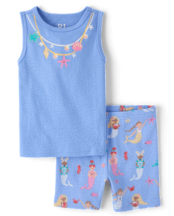 Baby And Toddler Girls Mermaid Snug Fit Cotton Pajamas
