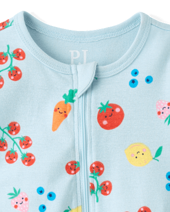 Baby And Toddler Girls Vegetable Snug Fit Cotton Cropped One Piece Pajamas