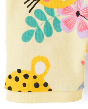 Baby And Toddler Girls Leopard Snug Fit Cotton Cropped One Piece Pajamas