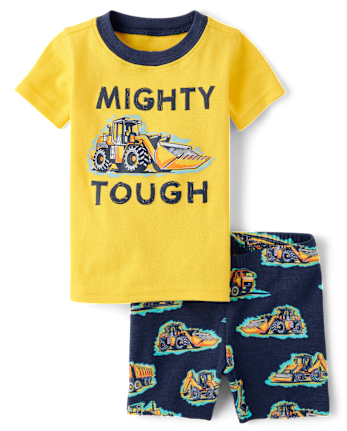 Baby And Toddler Boys Construction Vehicle Snug Fit Cotton Pajamas
