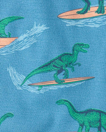 Baby And Toddler Boys Surfing Dino Snug Fit Cotton Pajamas