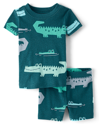 Baby And Toddler Boys Crocodile Snug Fit Cotton Pajamas