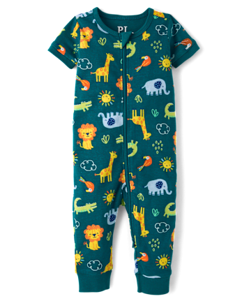Baby And Toddler Boys Safari Snug Fit Cotton One Piece Pajamas