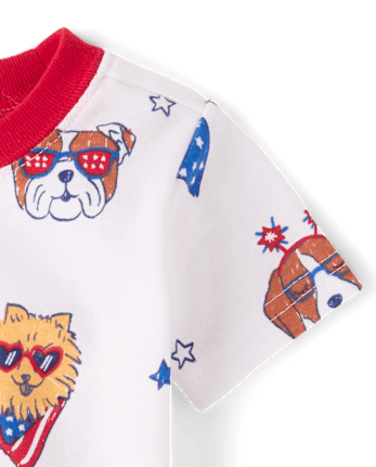 Baby And Toddler Americana Dogs Snug Fit Cotton Pajamas