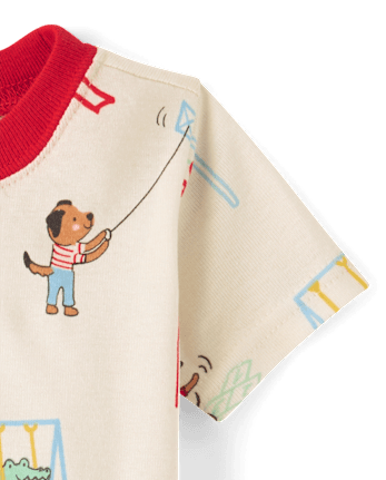 Baby And Toddler Short Sleeve Animal Playground Snug Fit Cotton Pajamas