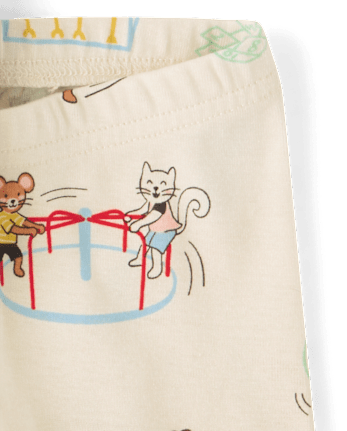 Baby And Toddler Short Sleeve Animal Playground Snug Fit Cotton Pajamas