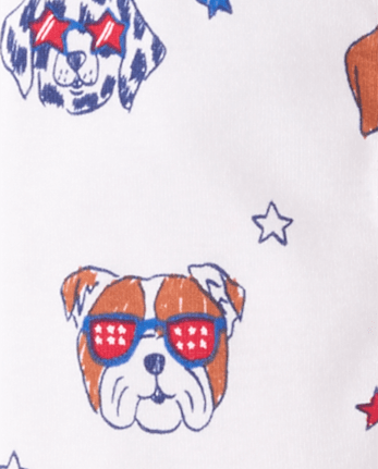 Baby And Toddler Americana Dogs Snug Fit Cotton One Piece Pajamas