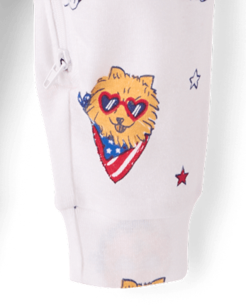 Baby And Toddler Americana Dogs Snug Fit Cotton One Piece Pajamas
