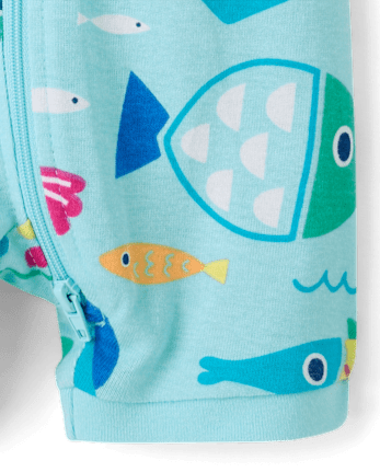 Baby And Toddler Fish Snug Fit Cotton Cropped One Piece Pajamas