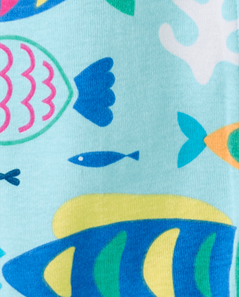 Baby And Toddler Fish Snug Fit Cotton Cropped One Piece Pajamas