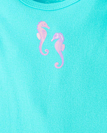 Baby Girls Seahorse Flutter Bodysuit 5-Pack
