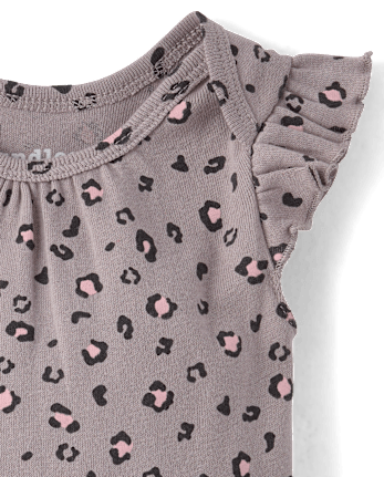 Baby Girls Leopard Flutter Bodysuit 5-Pack