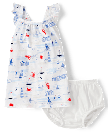 Baby Girls Nautical Flutter Dress