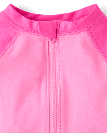 Baby Girls Colorblock Rashguard One Piece Swimsuit