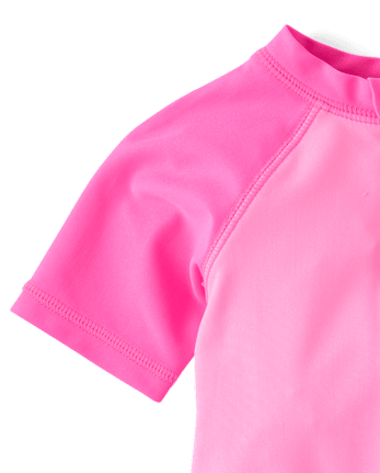 Baby Girls Colorblock Rashguard One Piece Swimsuit