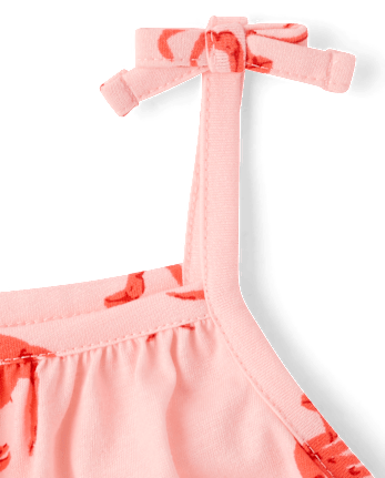 Baby Girls Crab Tie Shoulder Romper
