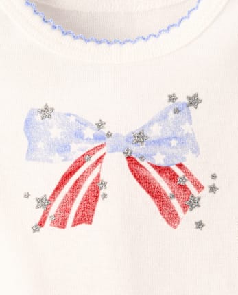 Baby Girls Glitter Americana 2-Piece Outfit Set