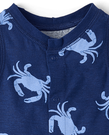 barboteuse à motifs de crabes pour bébé garçon