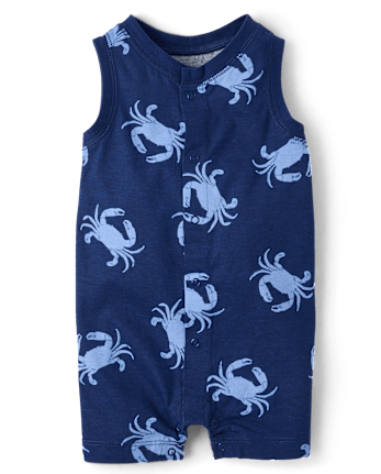 barboteuse à motifs de crabes pour bébé garçon