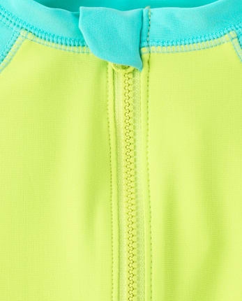 Baby Boys Colorblock Raglan Rashguard One Piece Swimsuit