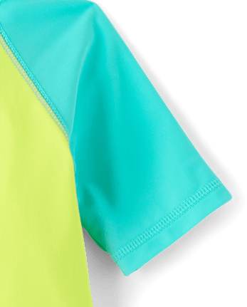 Maillot de bain une pièce anti-UV raglan à blocs de couleur pour bébé garçon