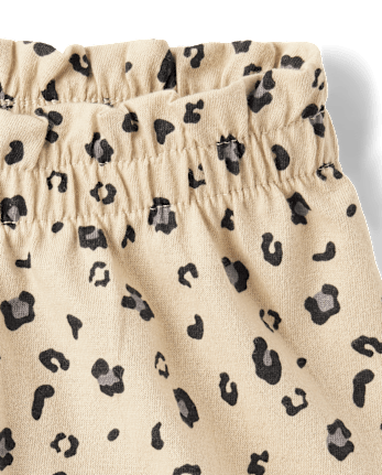Baby Girls Leopard Paperbag Waist Shorts 2-Pack