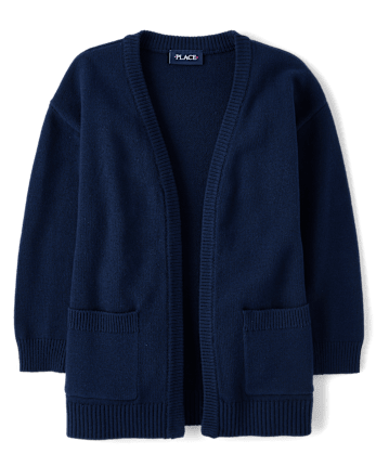 Girls Open Front Cardigan