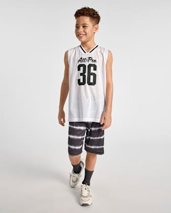 Kids Quick Dry Varsity Mesh Basketball Tank Top