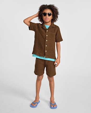 Boys Gauze Pull On Shorts