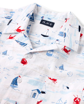 Mens Dad And Me Coastal Poplin Button Up Shirt