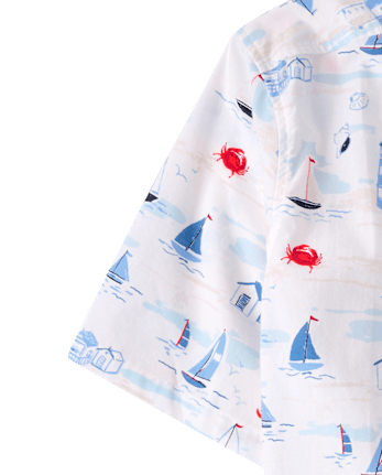 Mens Dad And Me Coastal Poplin Button Up Shirt