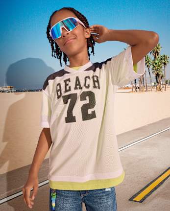 Maillot de football américain universitaire en maille à séchage rapide pour enfants